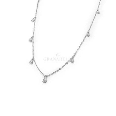 Girocollo Oro Bianco e Diamanti pendenti-Girocolli-CRIVELLI- [SKU] -Gioielleria Granarelli