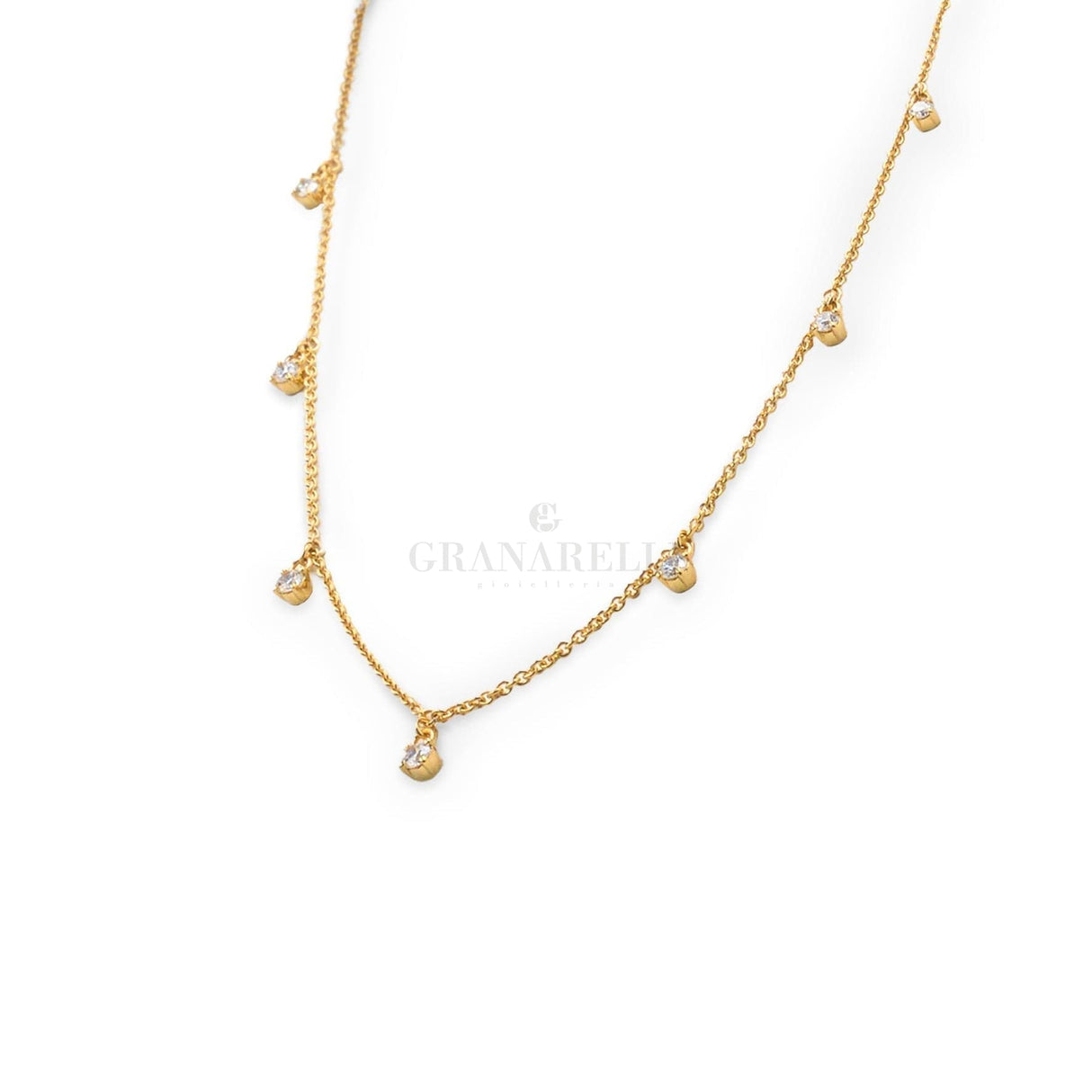 Girocollo Oro Giallo e diamanti pendenti-Girocolli-CRIVELLI- [SKU] -Gioielleria Granarelli