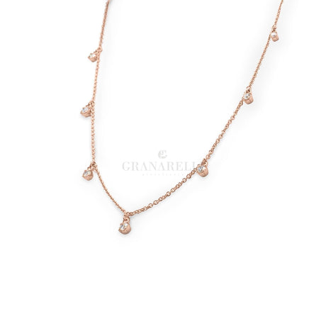 Girocollo Oro Rosa e Diamanti pendenti-Girocolli-CRIVELLI- [SKU] -Gioielleria Granarelli