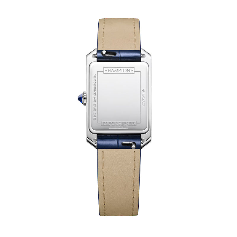 Hampton Donna Rettangolare Blu 10709-Orologi-BAUME ET MERCIER-Gioielleria Granarelli