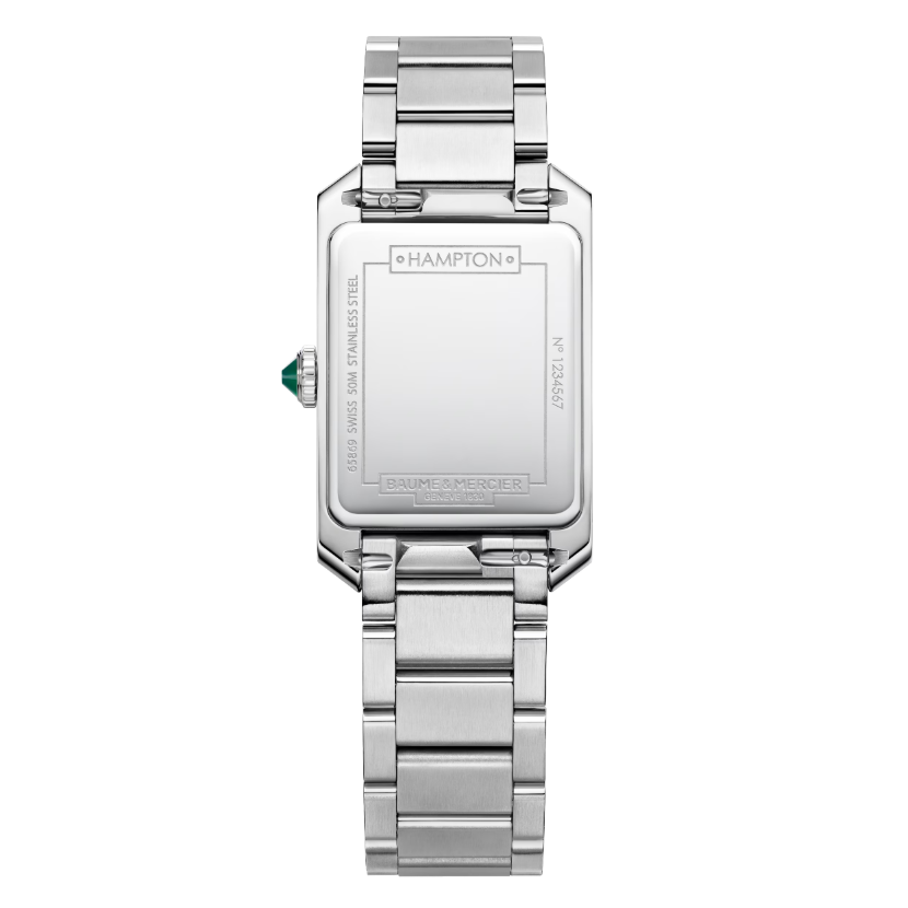 Hampton Quarzo Acciaio Rettangolare con Diamanti
