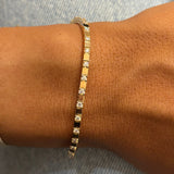 Bracciale Tennis Alternato in Oro Rosa e Diamanti