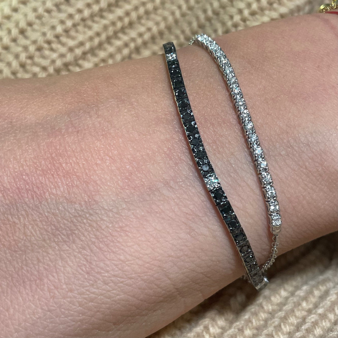 Bracciale Tennis Diamanti Neri e Spot Bianchi Gioielleria Granarelli