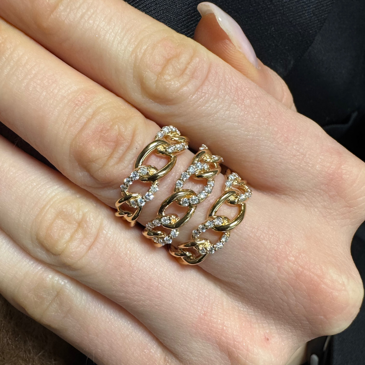 Groumette-Ring aus Roségold und Diamanten ct 0,95