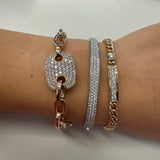 Bracciale con targhetta in Oro Rosa e diamanti