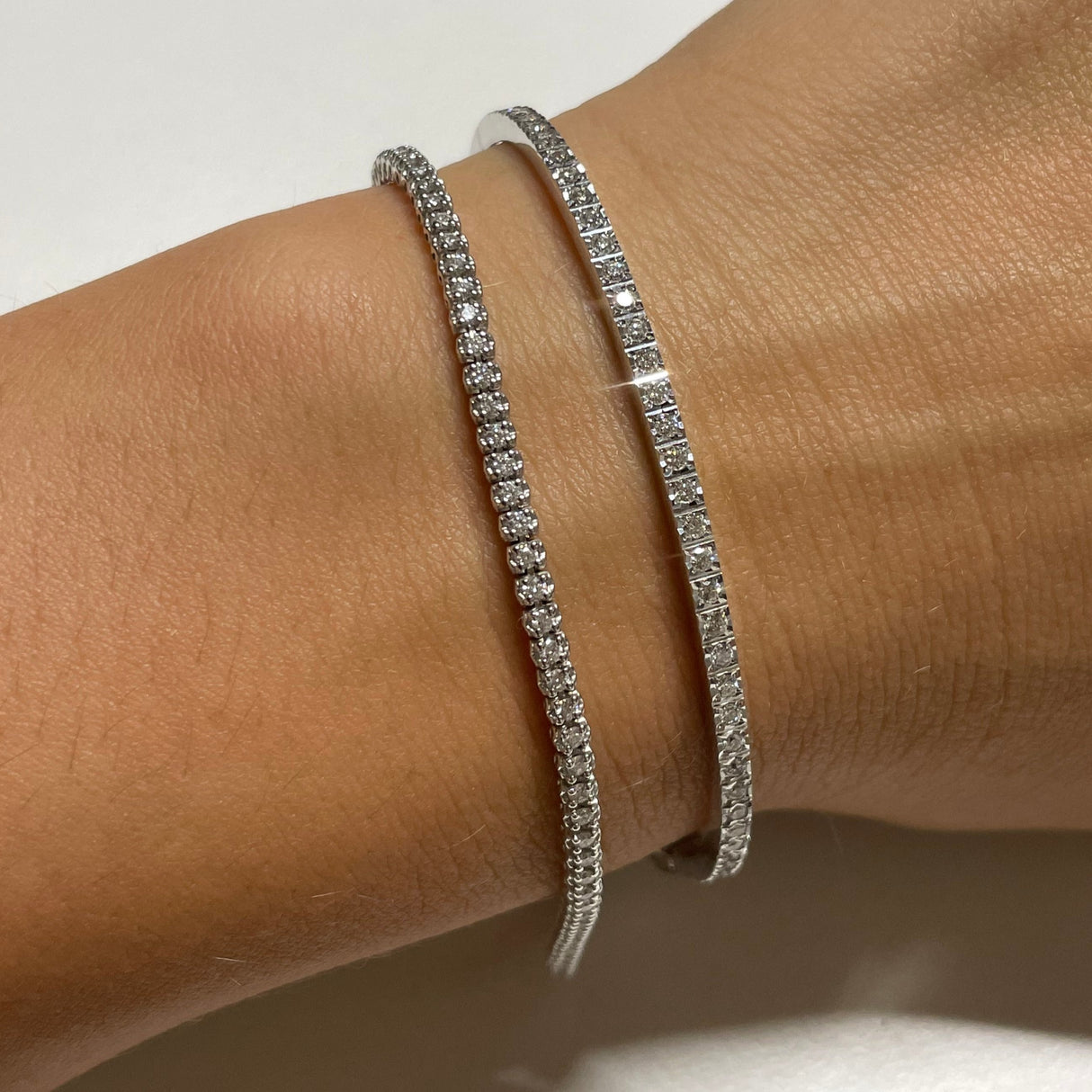 Bracciale Tennis Bangle con Diamanti-Bracciali-RECARLO-Gioielleria Granarelli