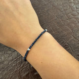 Night blue sapphire bracelet in white gold