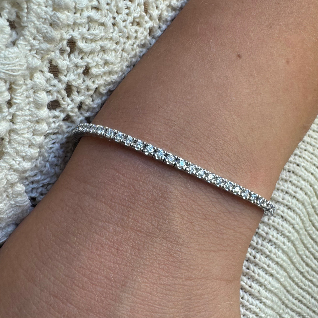 Bracciale Tennis Donna Oro Bianco Bracciale Tennis Oro Bianco In