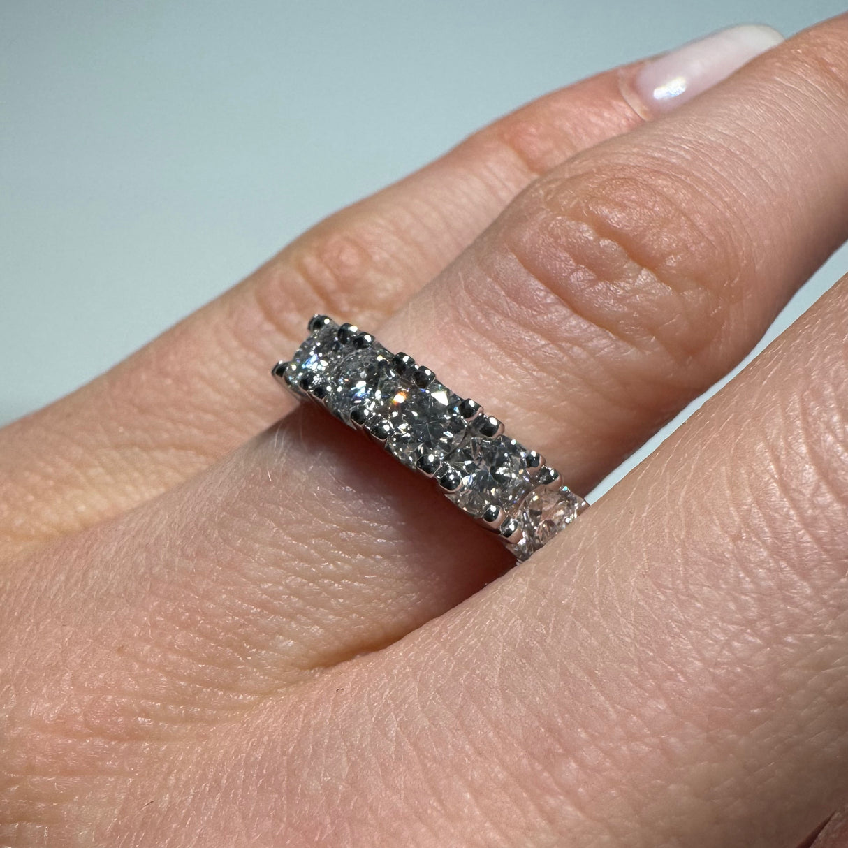 Anello Fedina 5 diamanti 1.22kt In Oro bianco