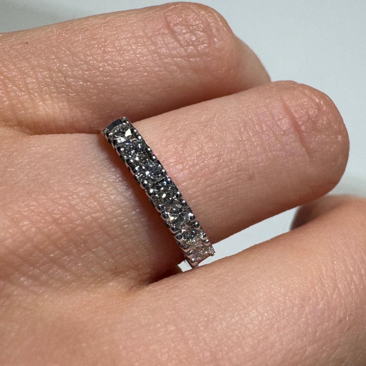 Anello Fedina 7 diamanti 0.40kt In Oro bianco