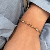 Bracciale Cuore in Oro Rosa e Diamanti