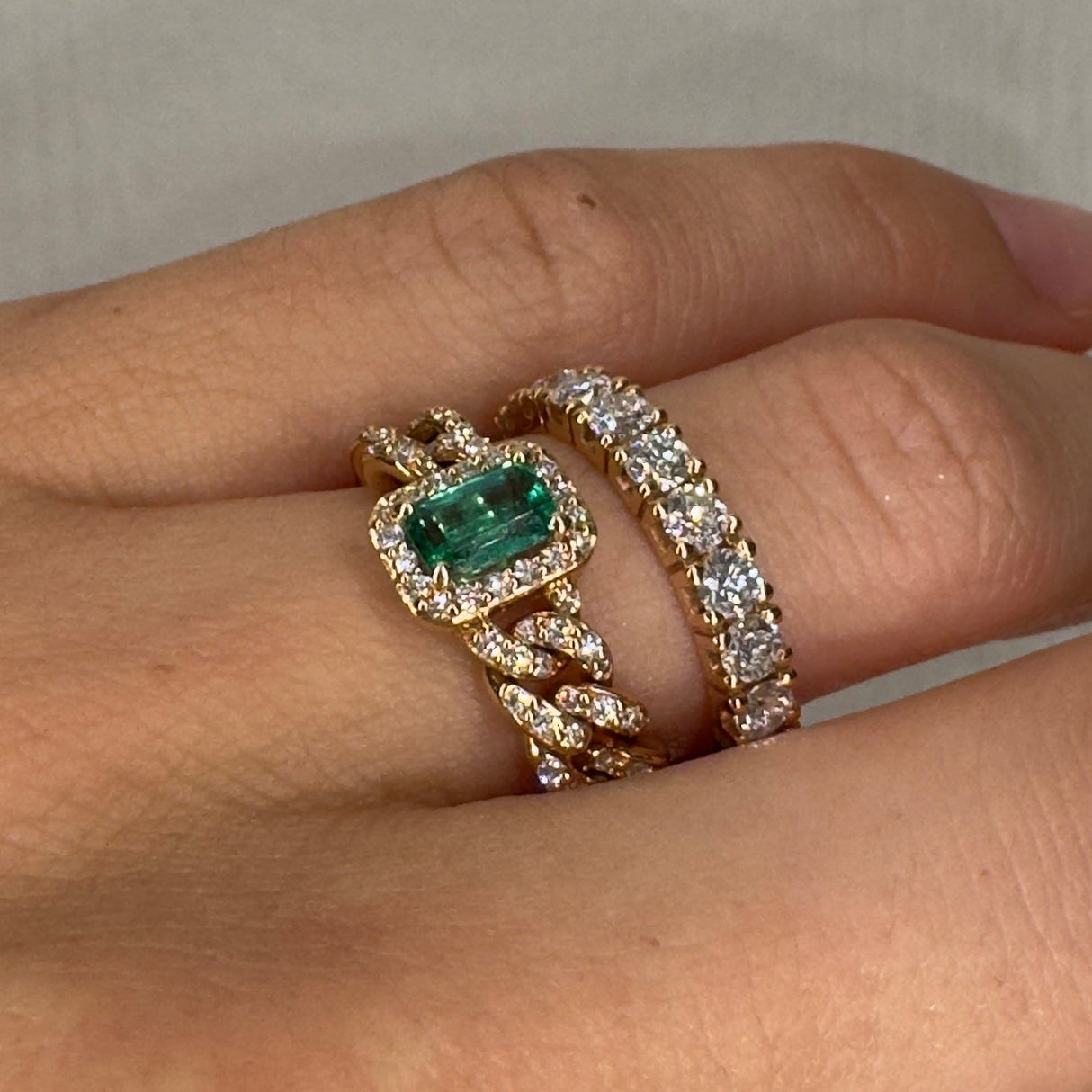 Diamante Anelli Crivelli Con Smeraldo Crivelli Anello Oro Bianco