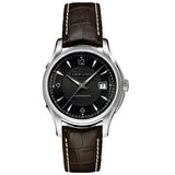 Jazzmaster Viewmatic Auto in Pelle Black-Orologi-HAMILTON- [SKU] -Gioielleria Granarelli