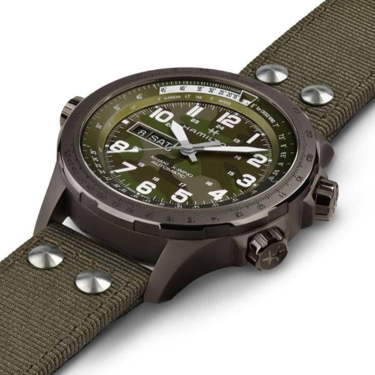 Khaki Aviation X-Wind Auto-Orologi-HAMILTON- [SKU] -Gioielleria Granarelli