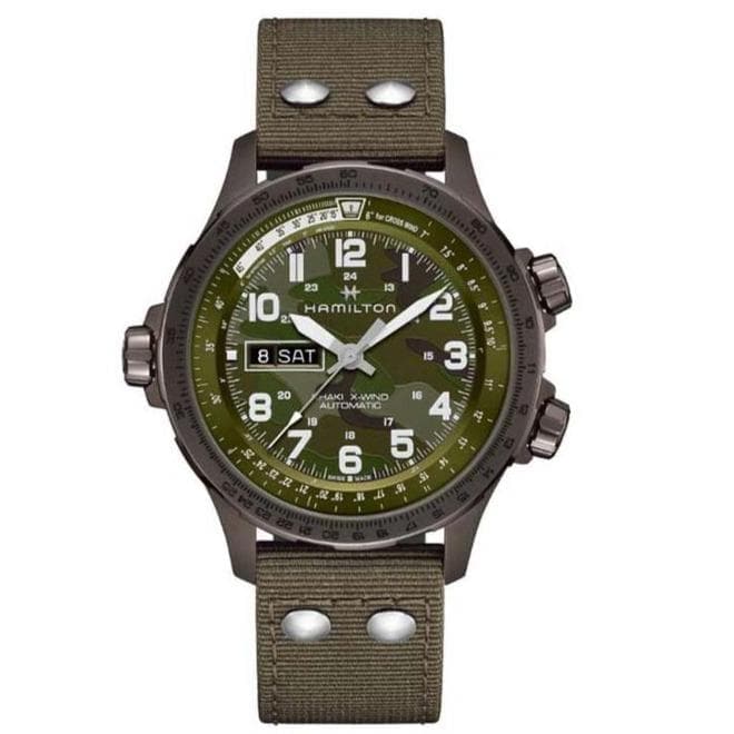 Khaki Aviation X-Wind Auto-Orologi-HAMILTON- [SKU] -Gioielleria Granarelli