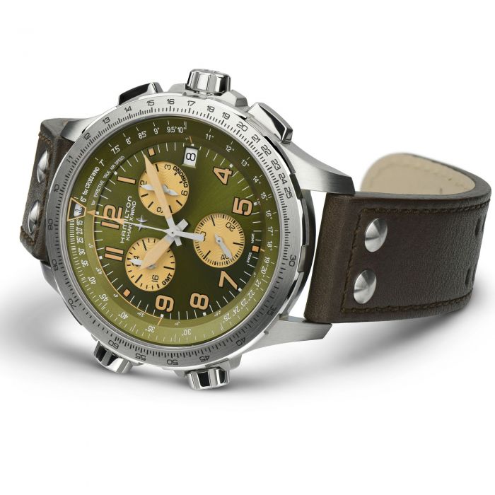 Khaki Aviation X-Wind gmt Chrono-Orologi-HAMILTON-Gioielleria Granarelli