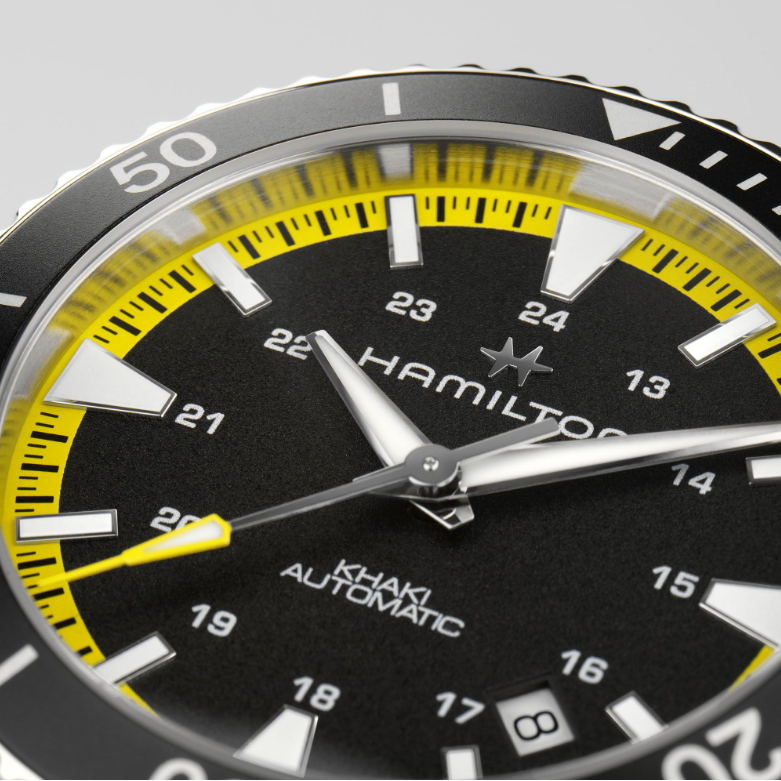 Khaki Navy Scuba Automatico Giallo-Orologi-HAMILTON-Gioielleria Granarelli