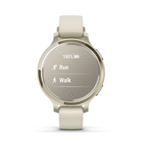 Lily® 2 Active - Lunar Gold con cinturino in silicone Bone-Orologi-GARMIN-Gioielleria Granarelli