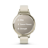 Lily® 2 Active - Lunar Gold con cinturino in silicone Bone-Orologi-GARMIN-Gioielleria Granarelli
