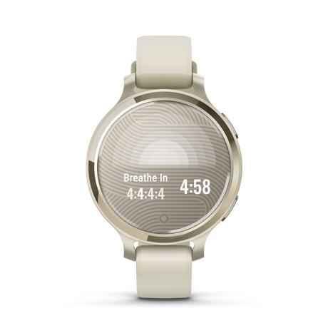 Lily® 2 Active - Lunar Gold con cinturino in silicone Bone-Orologi-GARMIN-Gioielleria Granarelli