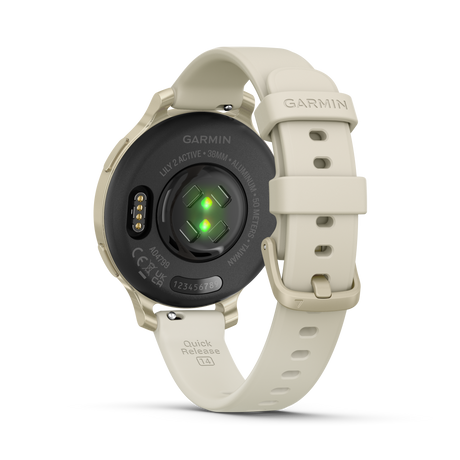 Lily® 2 Active - Lunar Gold con cinturino in silicone Bone-Orologi-GARMIN-Gioielleria Granarelli