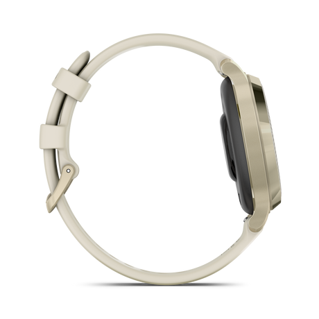 Lily® 2 Active - Lunar Gold con cinturino in silicone Bone-Orologi-GARMIN-Gioielleria Granarelli