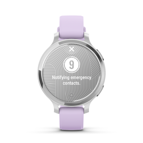 Lily® 2 Active - Silver con cinturino in silicone Purple Jasmine-Orologi-GARMIN-Gioielleria Granarelli