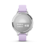 Lily® 2 Active - Silver con cinturino in silicone Purple Jasmine-Orologi-GARMIN-Gioielleria Granarelli