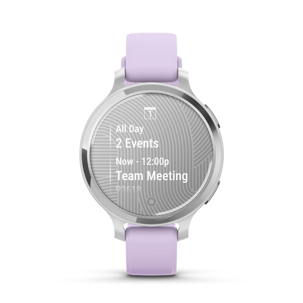 Lily® 2 Active - Silver con cinturino in silicone Purple Jasmine-Orologi-GARMIN-Gioielleria Granarelli