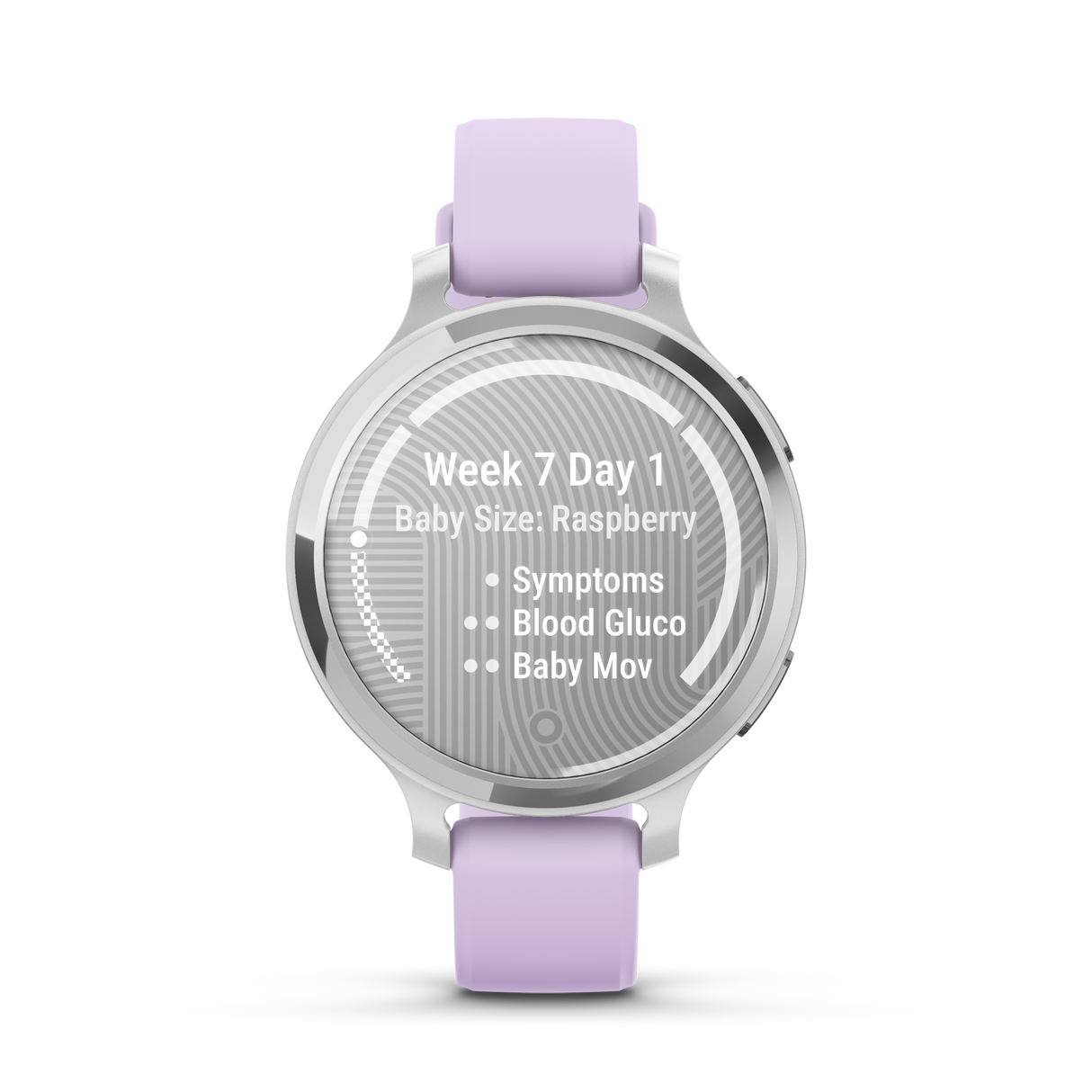 Lily® 2 Active - Silver con cinturino in silicone Purple Jasmine-Orologi-GARMIN-Gioielleria Granarelli