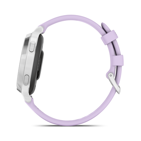 Lily® 2 Active - Silver con cinturino in silicone Purple Jasmine-Orologi-GARMIN-Gioielleria Granarelli