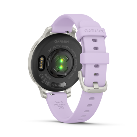 Lily® 2 Active - Silver con cinturino in silicone Purple Jasmine-Orologi-GARMIN-Gioielleria Granarelli