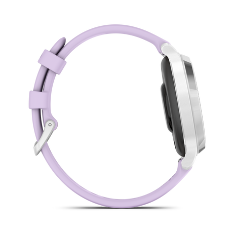 Lily® 2 Active - Silver con cinturino in silicone Purple Jasmine-Orologi-GARMIN-Gioielleria Granarelli