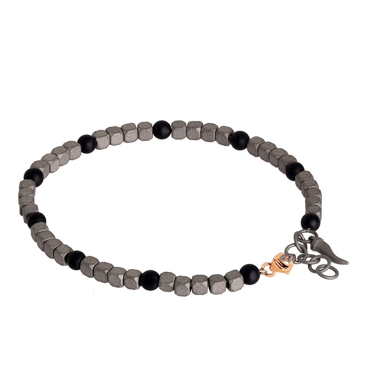 20LY Bracciale da uomo e donna, in acciaio al titanio, 4 elementi, con maglie magnetiche