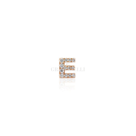 Mono Orecchino Lettera E in Oro Rosa e Diamanti-Orecchini-CRIVELLI- [SKU] -Gioielleria Granarelli