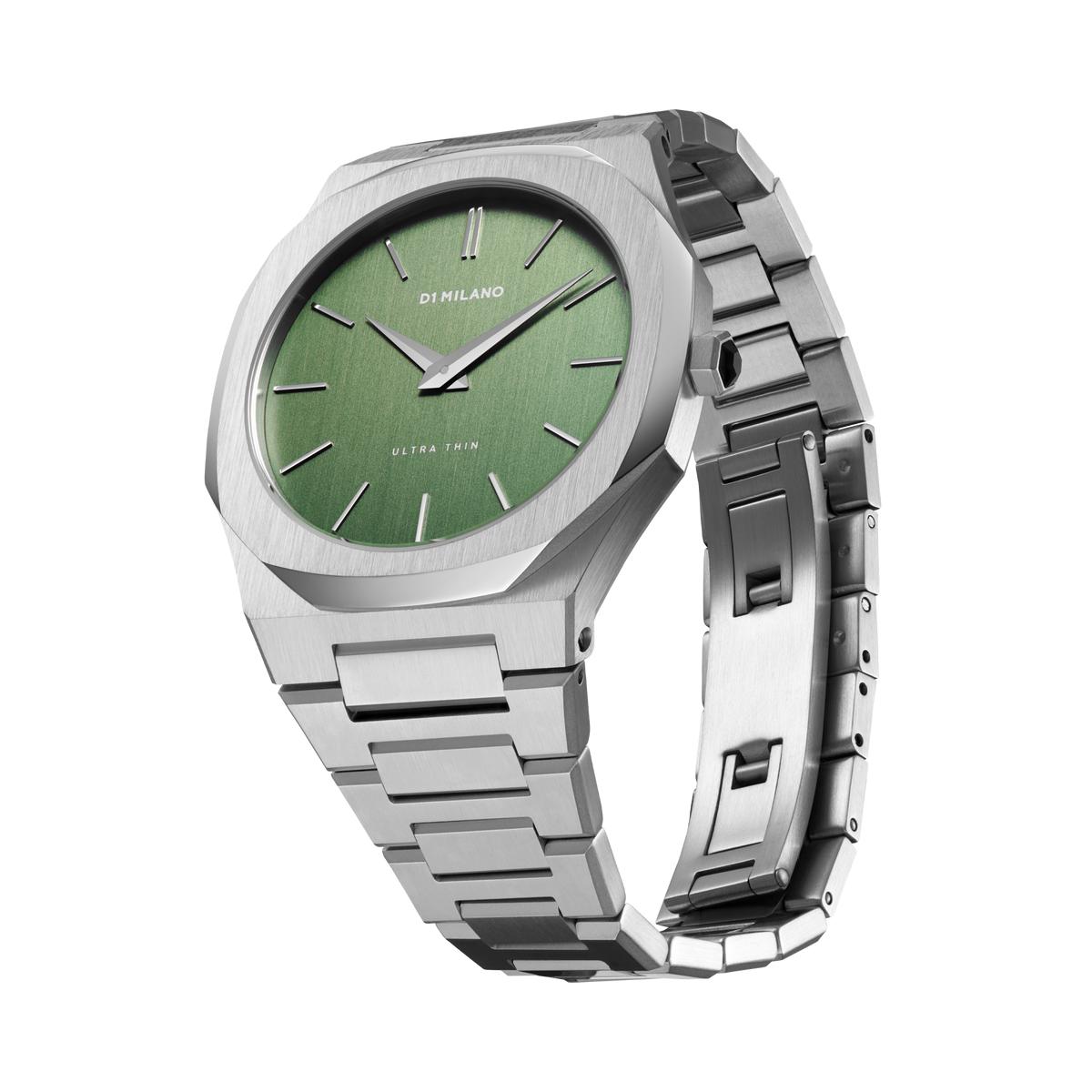 Moss Ultra Thin Verde Acciaio-Orologi-D1 MILANO-Gioielleria Granarelli