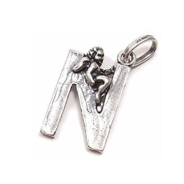 Charm Lettera N con Angelo
