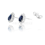 Orecchini con Zaffiri goccia ct 1,10  e Diamanti In Oro Bianco