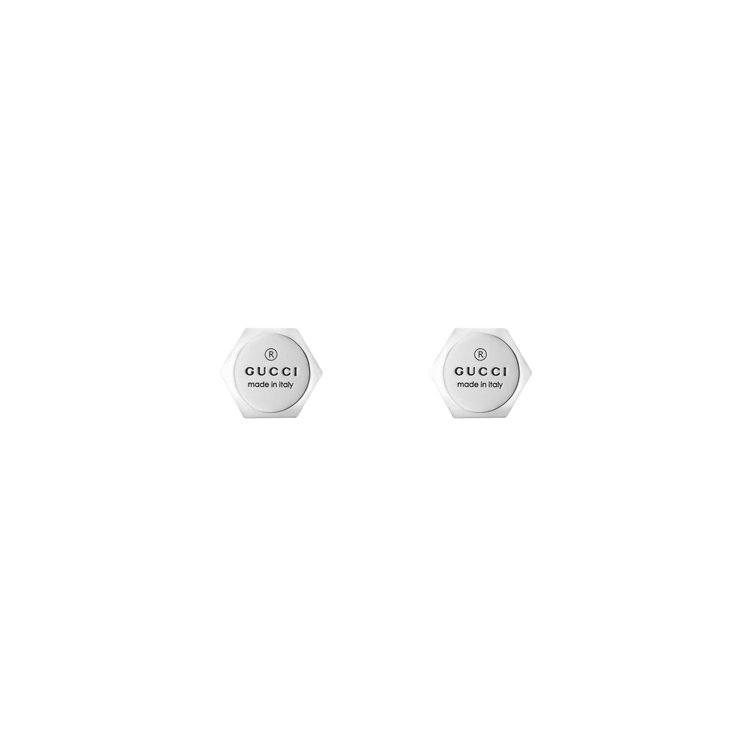 Orecchini a Bottone con Trademark in Argento-Orecchini-GUCCI-Gioielleria Granarelli