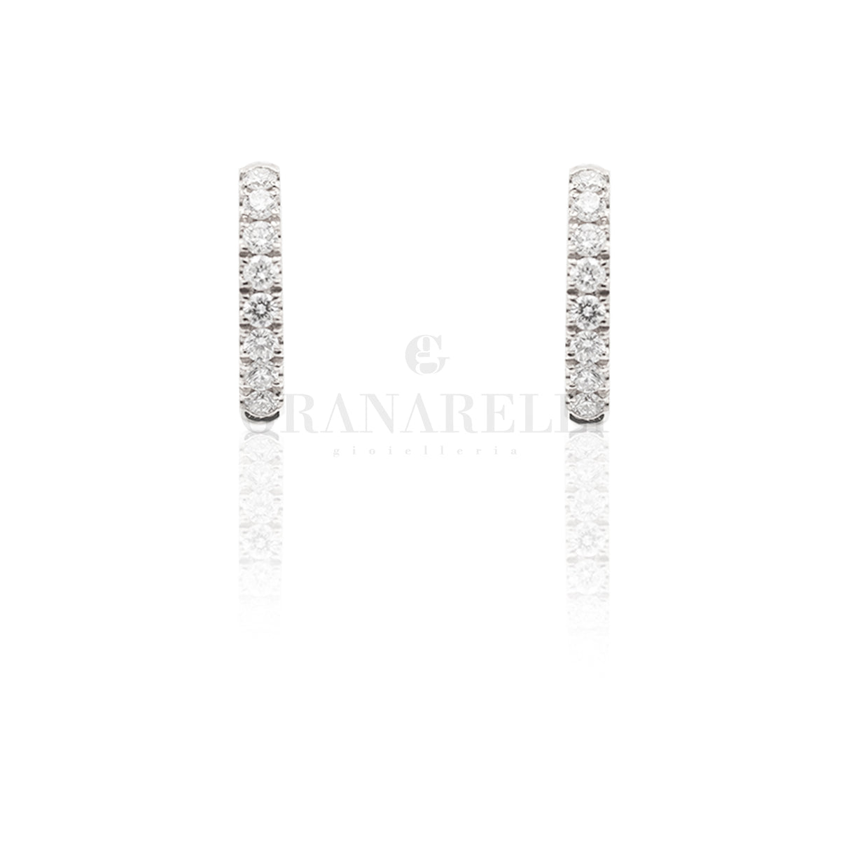 Orecchini Cerchietto Diamanti in Oro Bianco