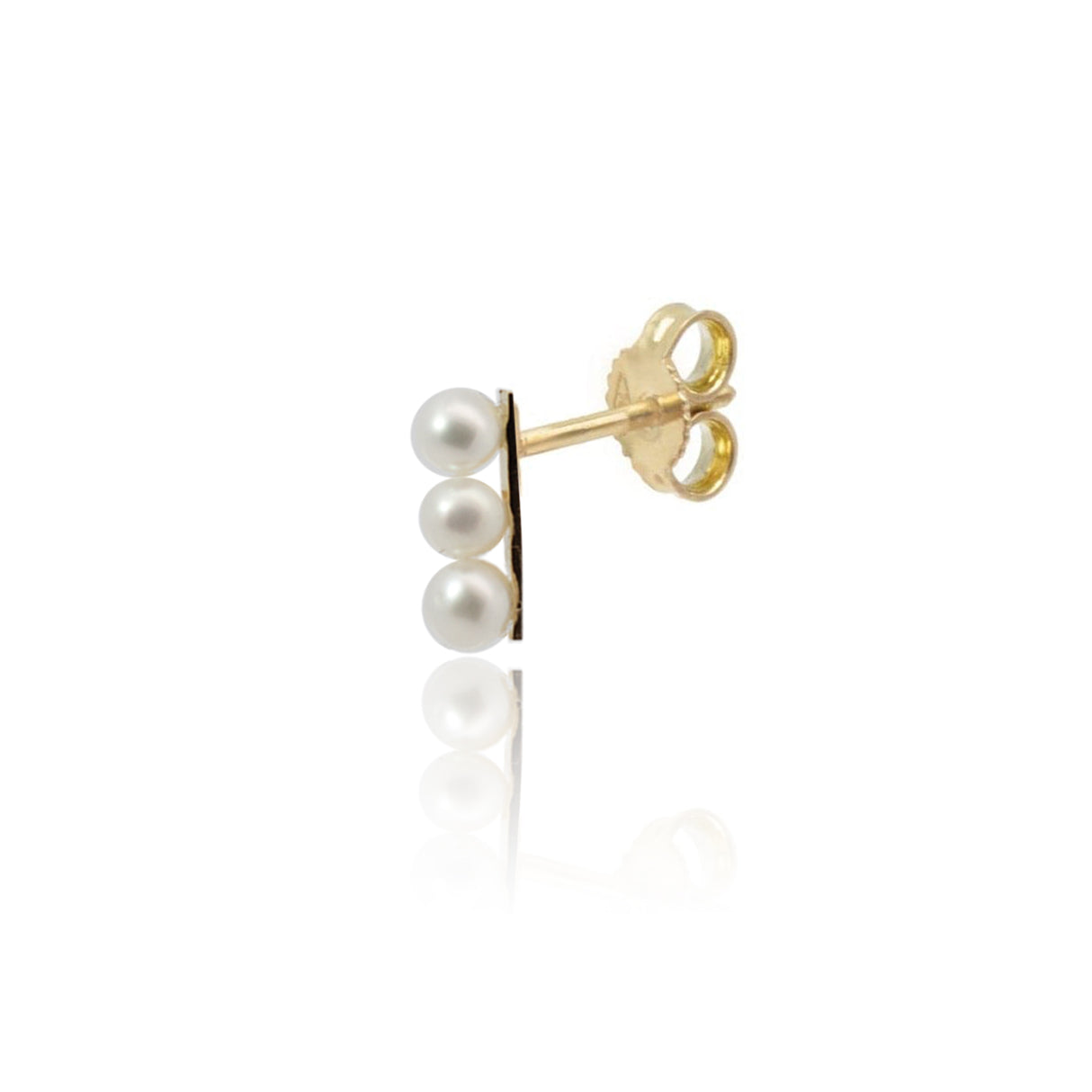 Pearl earrings in yellow gold