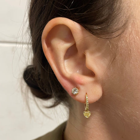 Orecchini Boccola Diamante Fancy taglio Cuore 0.99kt-Orecchini-RECARLO-Gioielleria Granarelli