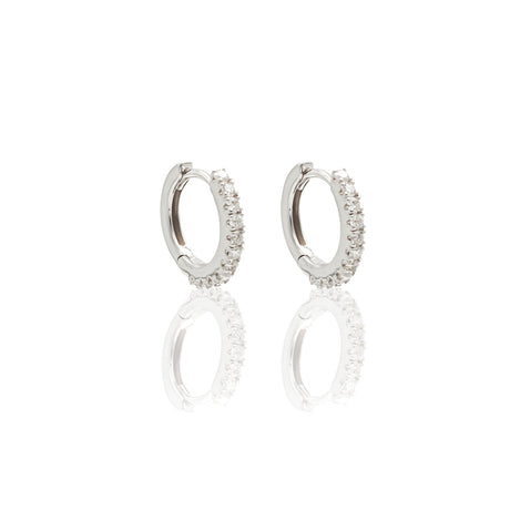 Orecchini Cerchi con Diamanti Bianchi 0.38kt in Oro Bianco-Orecchini-GRANARELLI-Gioielleria Granarelli