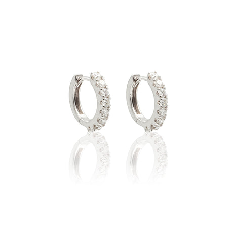 Orecchini Cerchi con Diamanti Bianchi 0.72kt in Oro Bianco-Orecchini-GRANARELLI-Gioielleria Granarelli