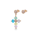 Orecchini Croce Crystal Cross Multicolor-Orecchini-RUE DES MILLE-Gioielleria Granarelli