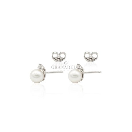 Orecchini Perla con diamante Ø 8/8,5 mm AKOYA-Orecchini-GRANARELLI-Gioielleria Granarelli