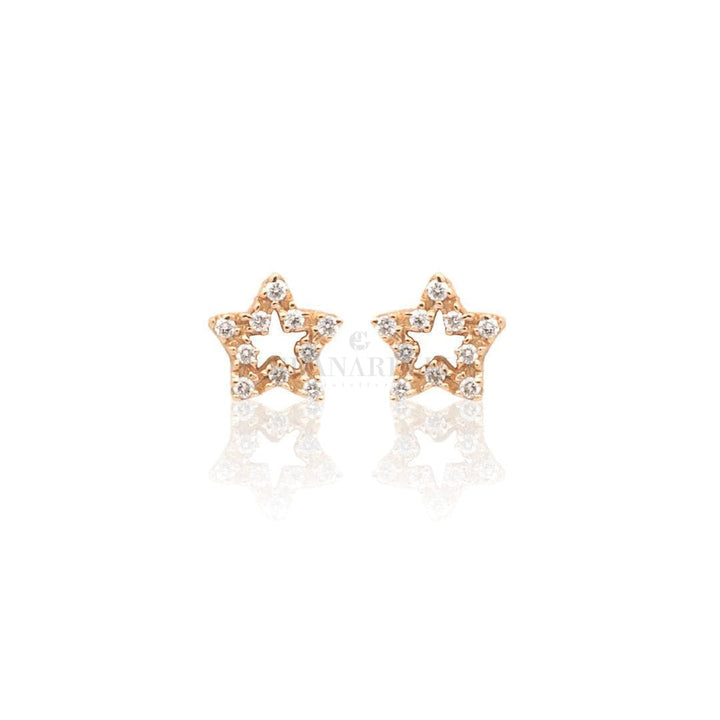 Orecchini Silhouette Stella in Oro Rosa e Diamanti-Orecchini-CRIVELLI- [SKU] -Gioielleria Granarelli
