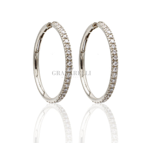 Orecchini cerchi Diamanti 0.80kt in Oro Bianco-GRANARELLI-OR04-41281-080B-Gioielleria Granarelli