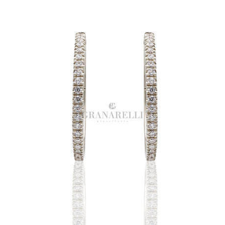 Orecchini cerchi Diamanti 0.80kt in Oro Bianco-GRANARELLI-OR04-41281-080B-Gioielleria Granarelli