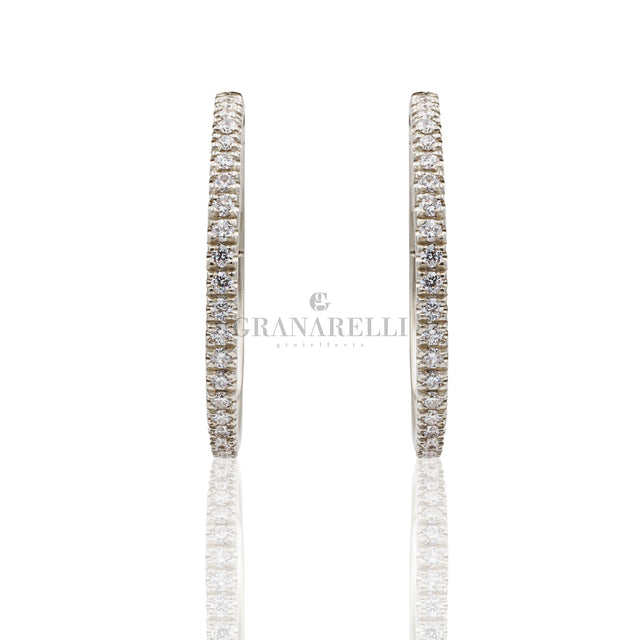 Orecchini cerchi Diamanti 0.80kt in Oro Bianco-GRANARELLI-OR04-41281-080B-Gioielleria Granarelli